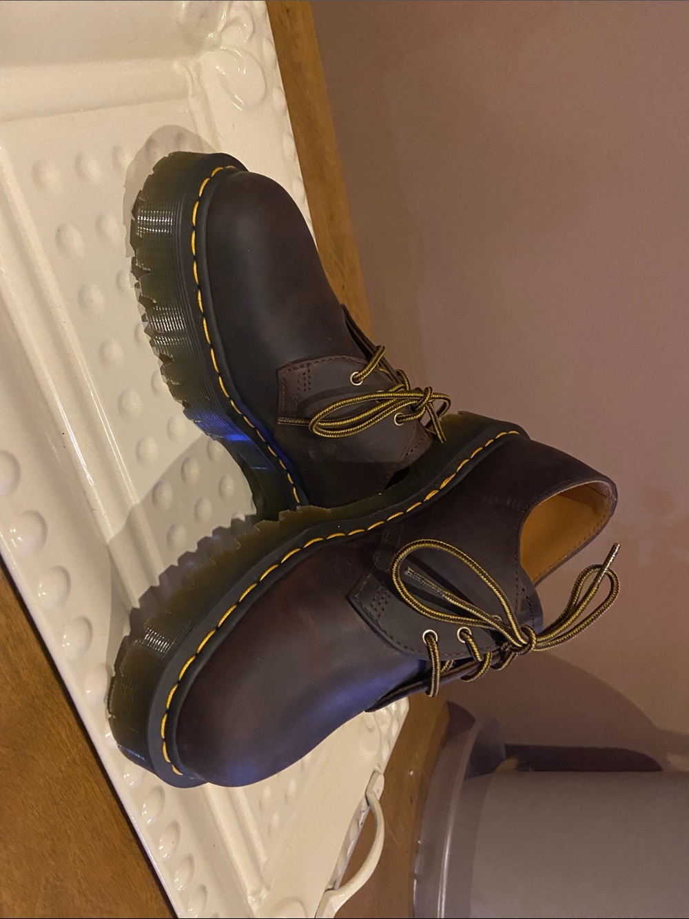 Women’s Brown Leather Lace-Up Chunky Sole Doc Marten shoes